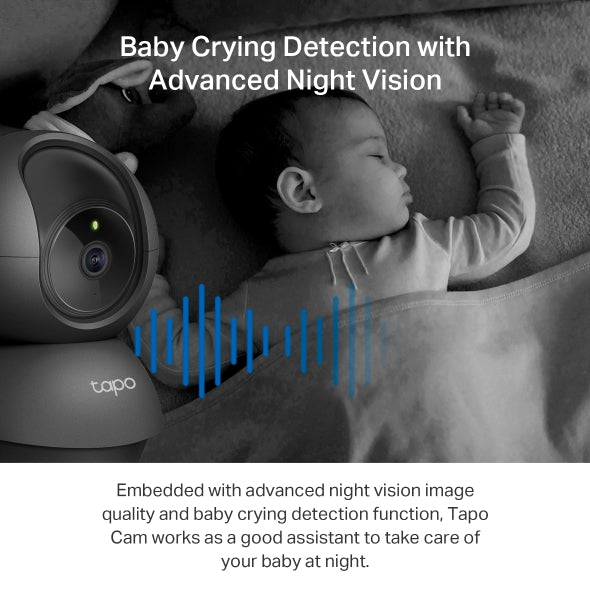TP Link Pan or Tilt Home Security WiFi Camera Black