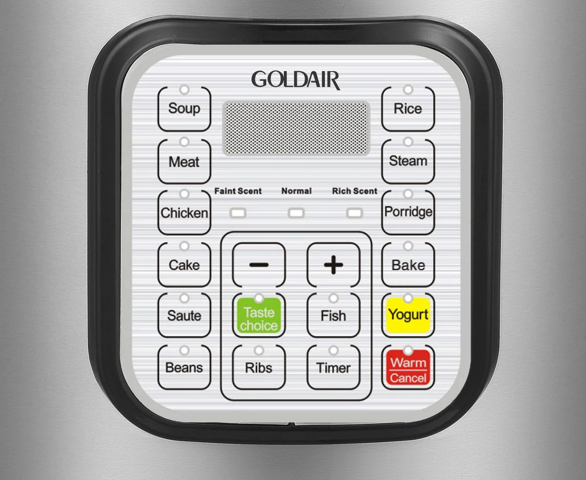 Goldair 6 Litres Electric Stainless Steel Pressure Cooker
