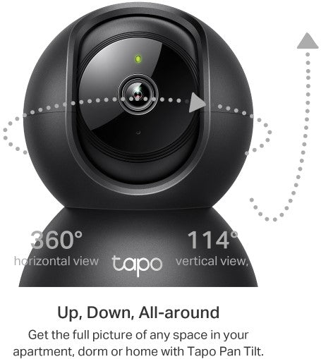 TP Link Pan or Tilt Home Security WiFi Camera Black