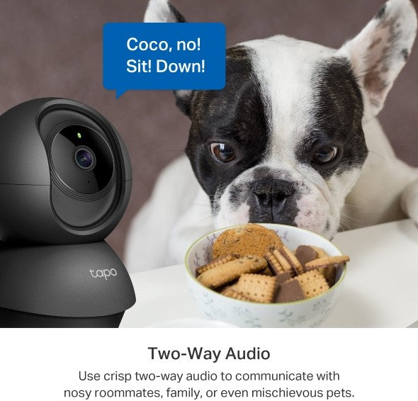 TP Link Pan or Tilt Home Security WiFi Camera Black