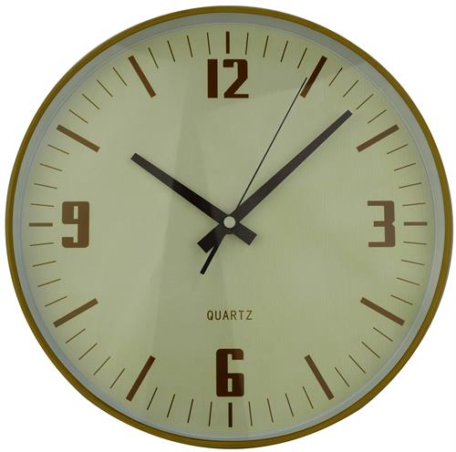 Casey Wall Clock Pine Woodgrain Beige