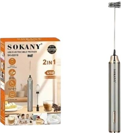 Sokany 2 IN 1 USB Rechargeable Milk Frother & Egg Beater