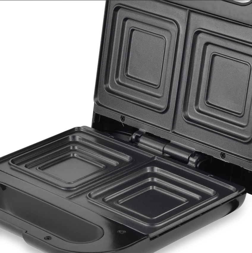 Mellerware 800W 2 Slice Non-Stick Black Sandwich Maker