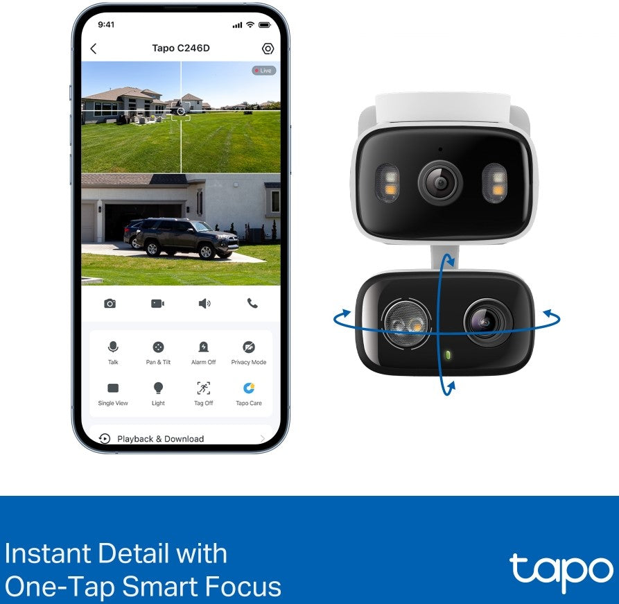 TP Link Indoor or Outdoor Dual Lens Pan or Tilt Security Camera